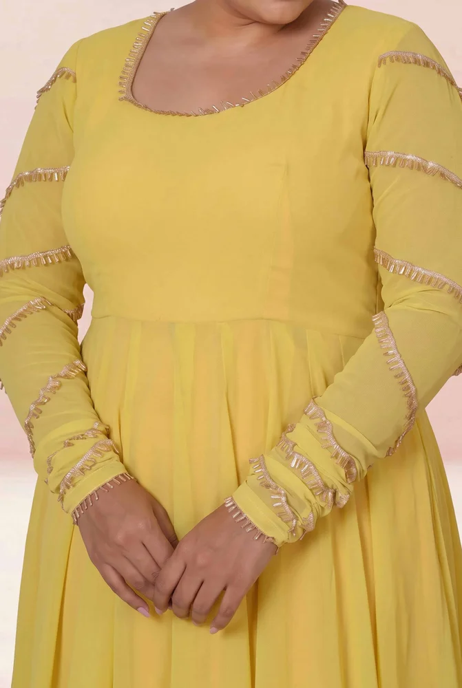 Viti yellow anarkali set 4