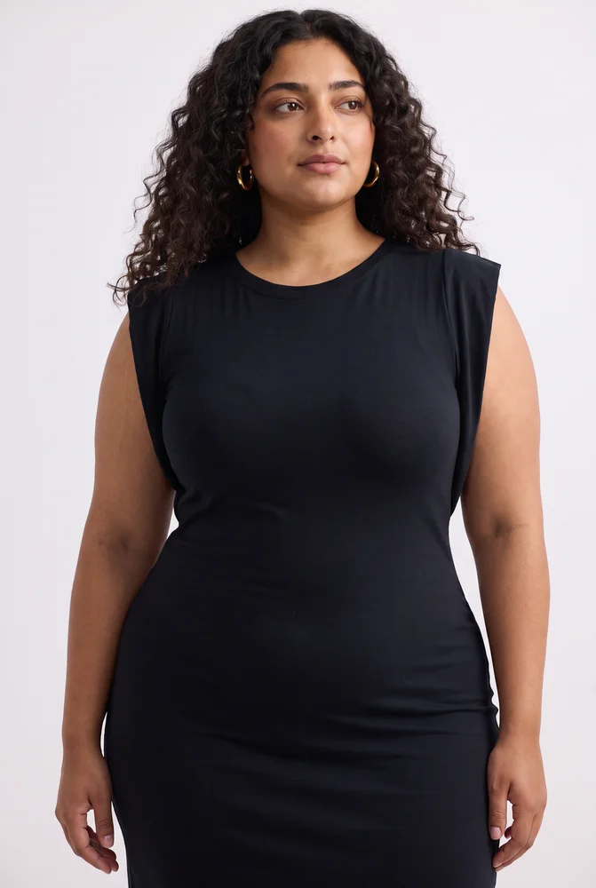 Muscle Tee Short Dress in Black 3
