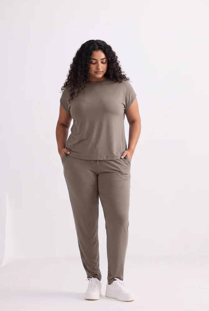 Relaxed Tee Set in Earth Grey 8