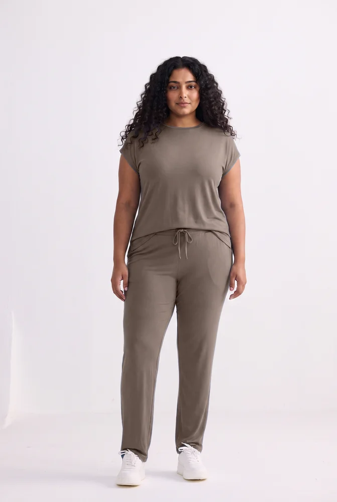 Relaxed Tee Set in Earth Grey 2