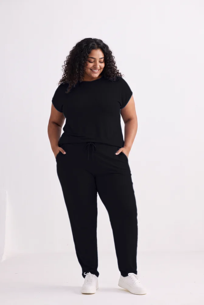 Relaxed Tee Set in Black