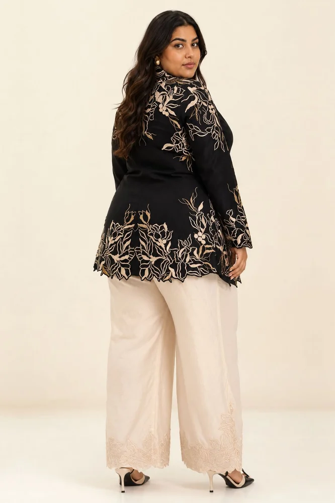 Farah - Tendril Wrap Blazer & Cutwork Pants 2