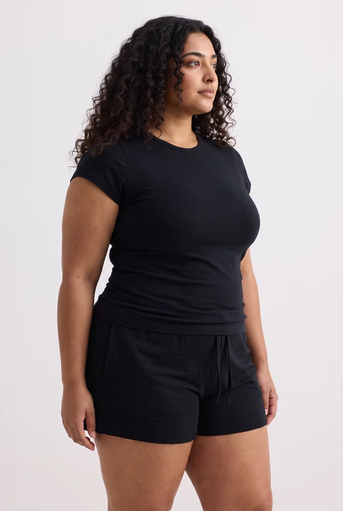 Essential Short Sleeve Tee Set in Black 6