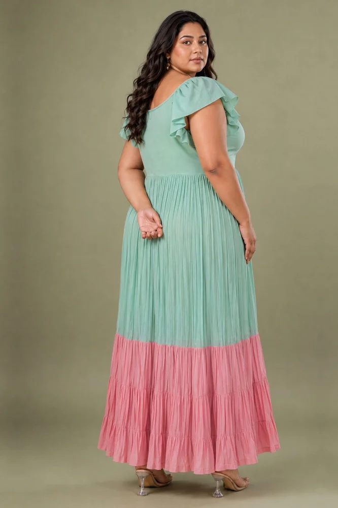 Rosie : Cotton Voile Maxi Dress for Women in Mint Green | Embroidered Tiered Summer Dress 2