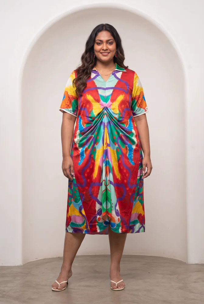 Alya Draped Shirt Dress 4