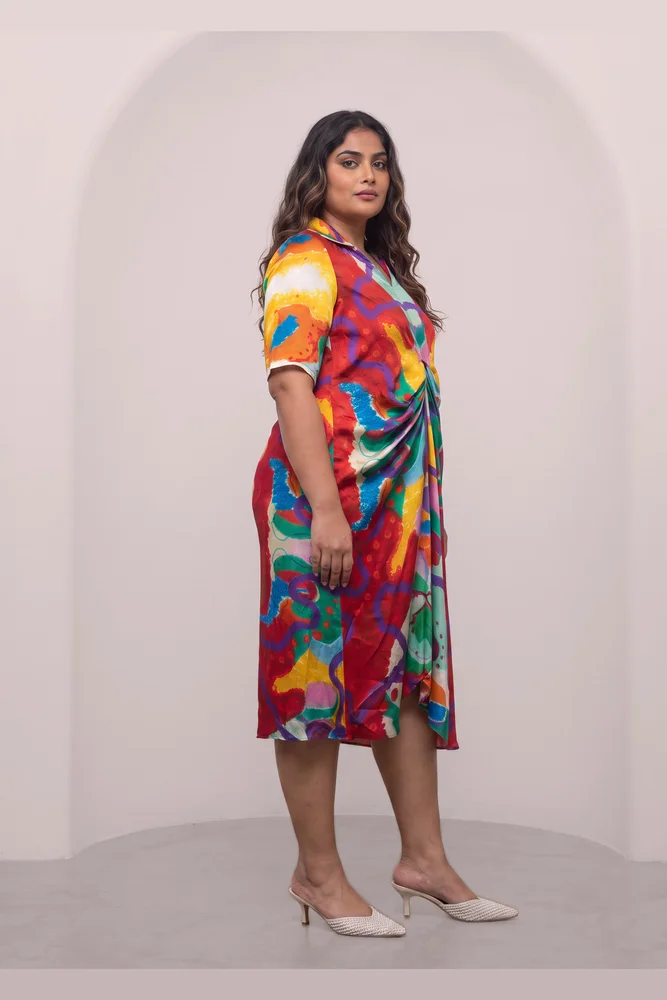 Alya Draped Shirt Dress 2