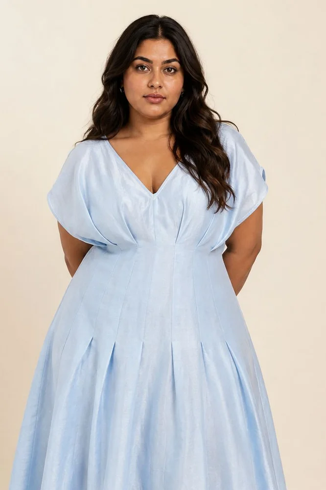 Ice Blue Bree - Vintage Panelled Dress + Slip 2