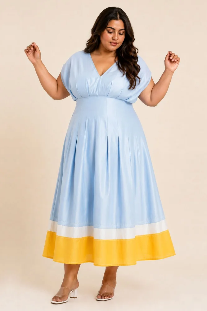 Ice Blue Bree - Vintage Panelled Dress + Slip 4