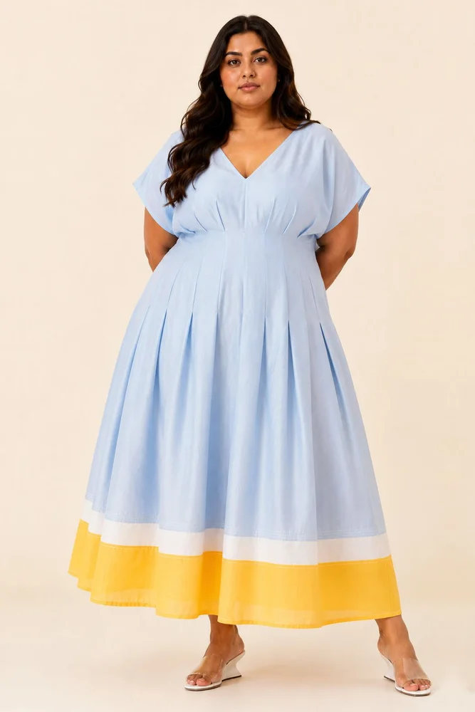 Ice Blue Bree - Vintage Panelled Dress + Slip