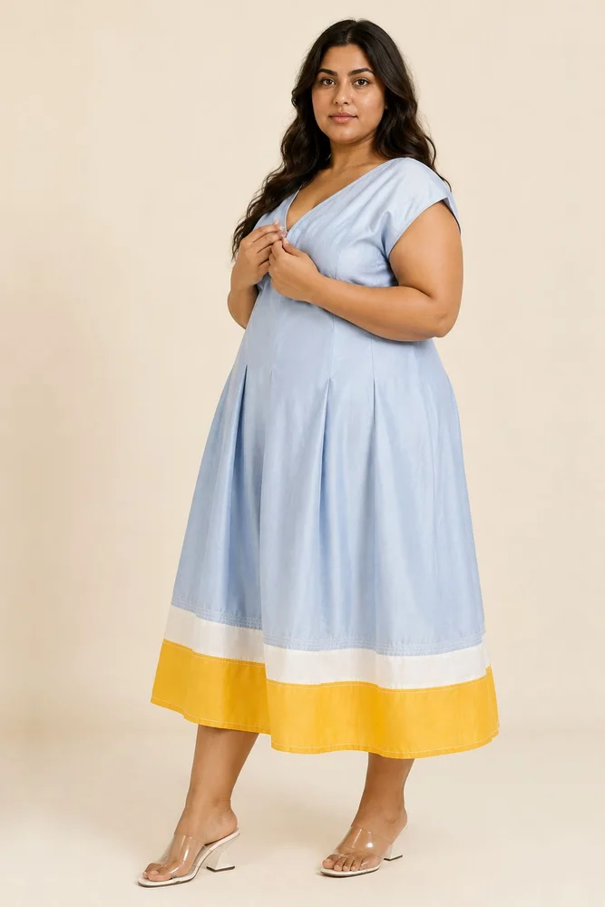 Ice Blue Bree - Vintage Panelled Dress + Slip 3