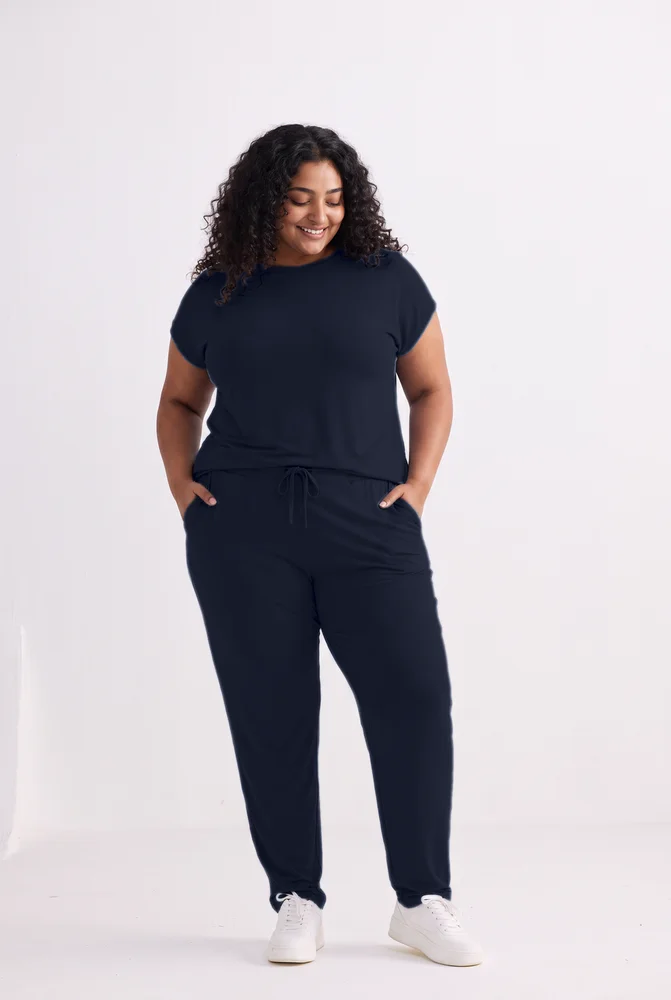 Relaxed Tee Set In Navy