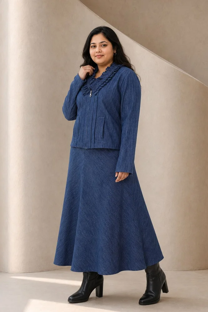 GLORIA DENIM JACKET WITH TIA DENIM SKIRT 2