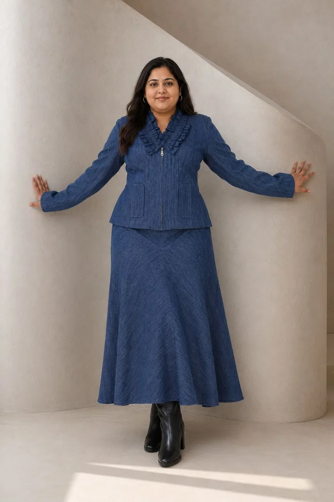 GLORIA DENIM JACKET WITH TIA DENIM SKIRT 3