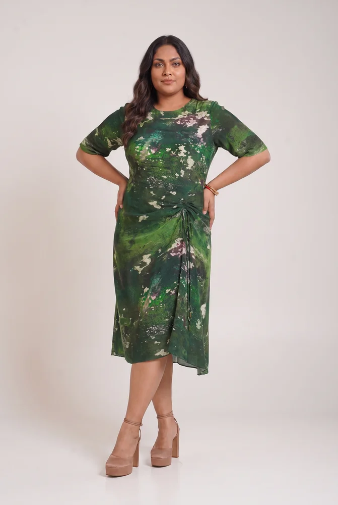Sage Ruched Dress 4