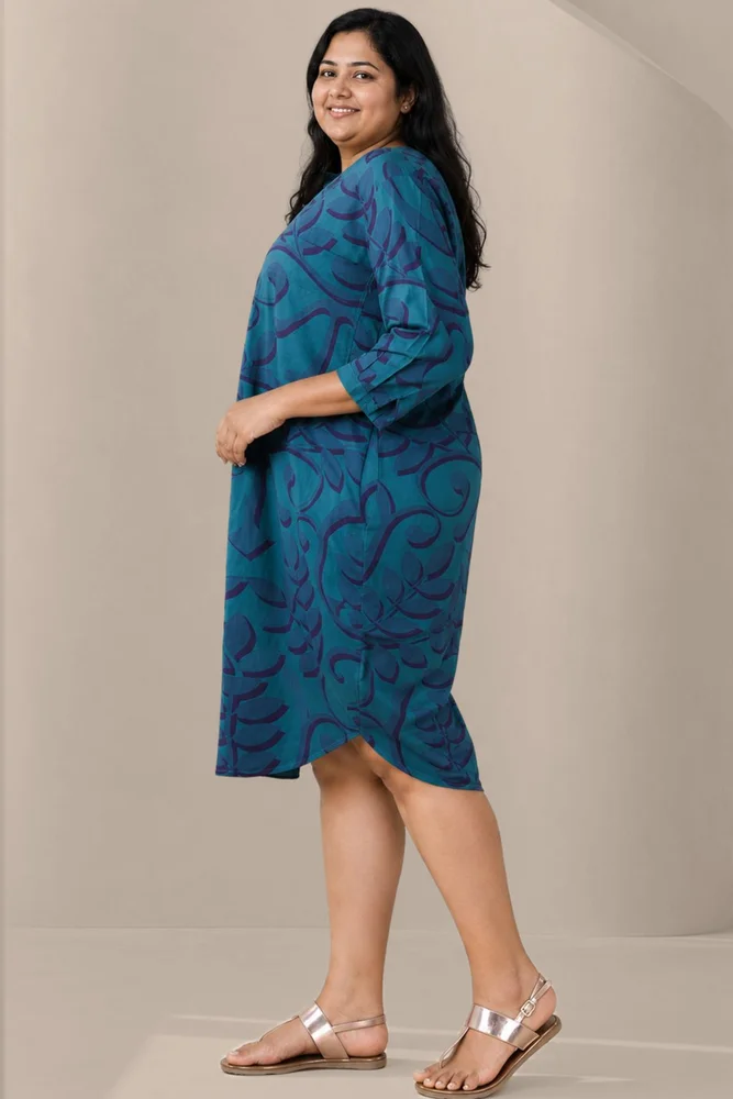 MONACO Teal Tapestry Print Shirt Dress 3