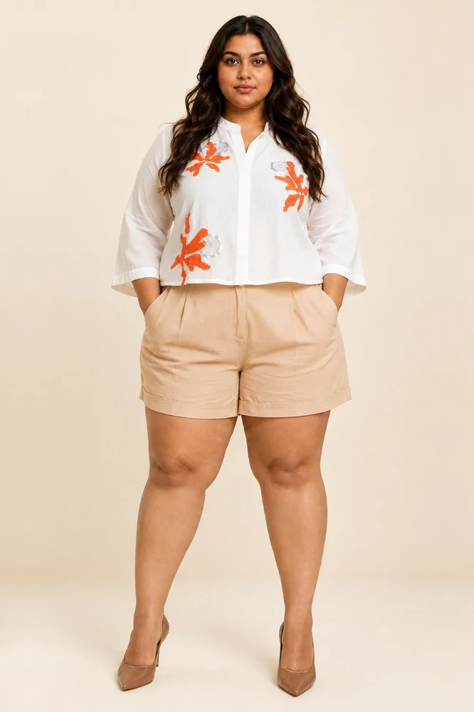 Ivory Zola - Raglan Sleeve Crop Shirt + Shorts 6