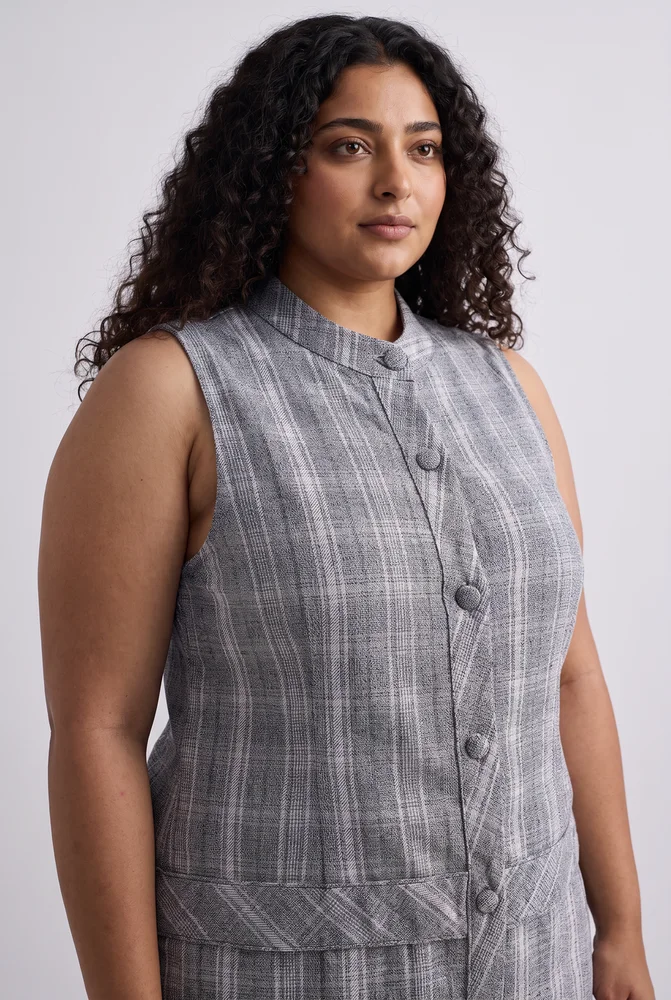 The Cotton Tweed Shift Dress in Grey 2