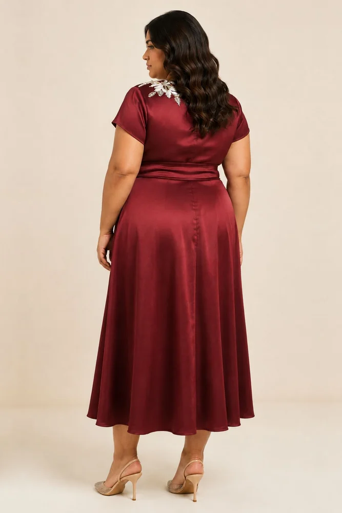 Ravena - Floral Broach Long Wrap Dress 2