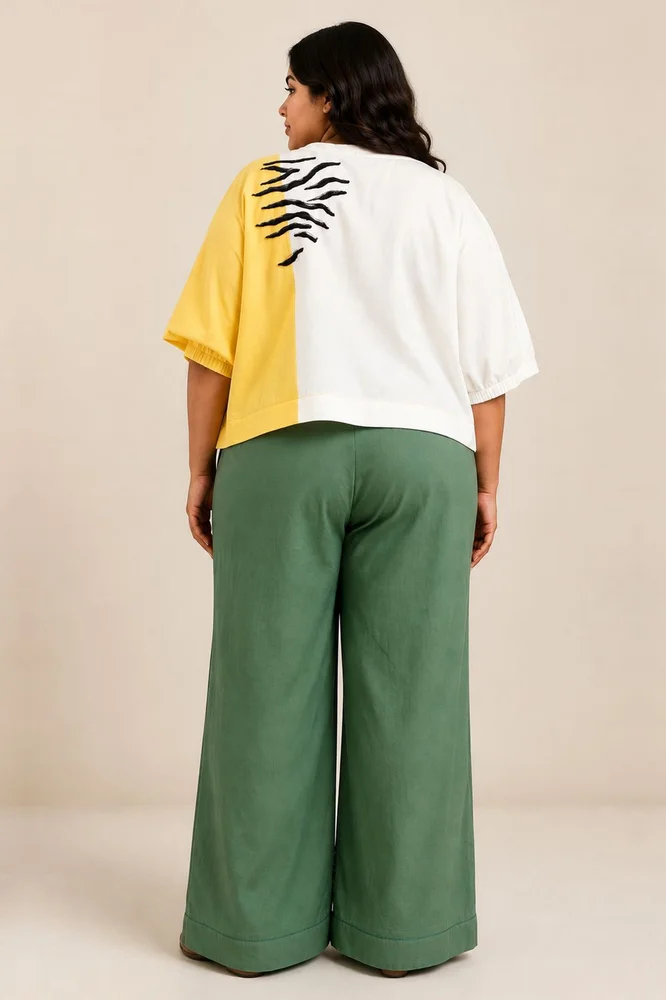 White Terra - Tiger Top + Pleated Long Pants 2
