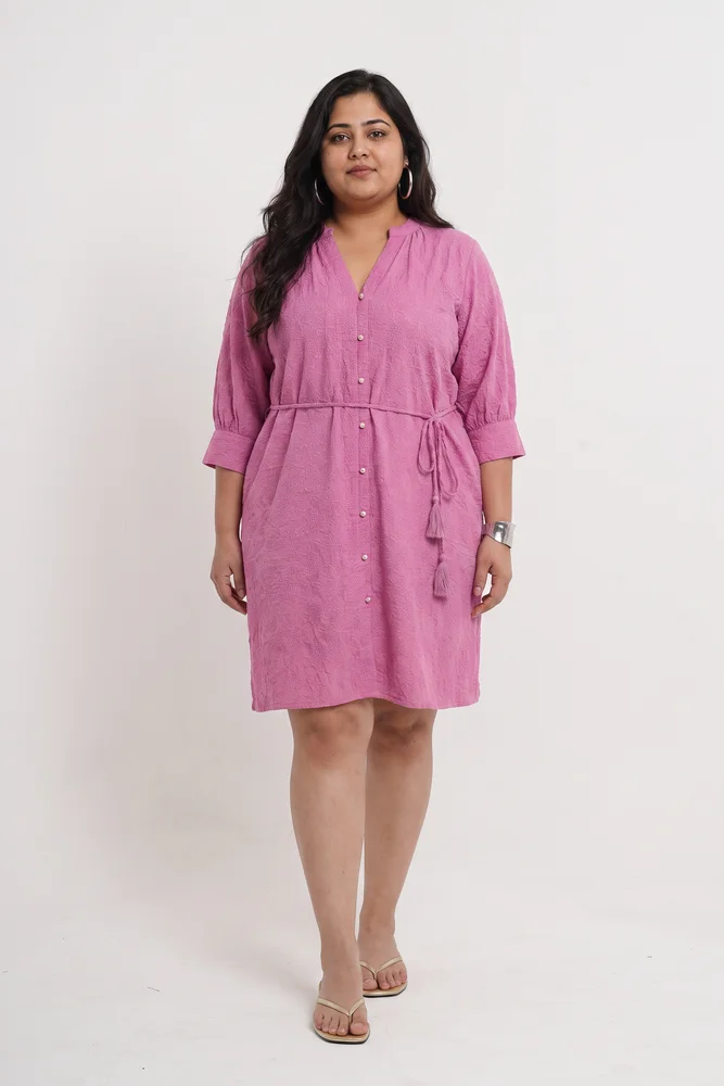 KEYA PINK EMBROIDERED DRESS