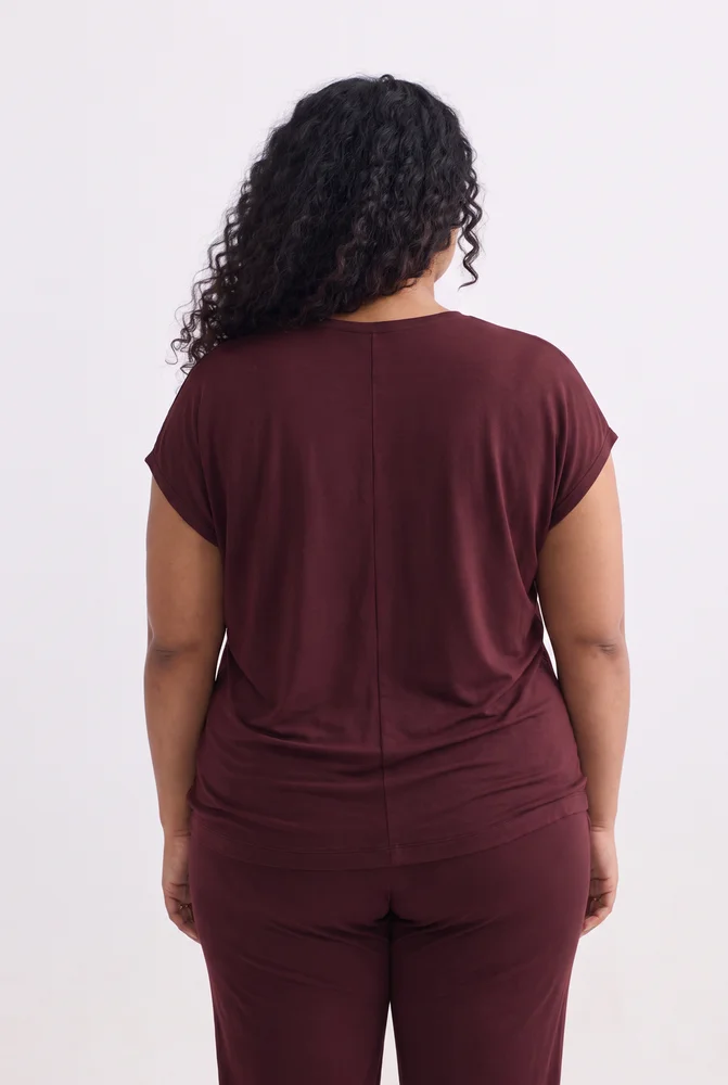 Relaxed Tee Set in Merlot 2