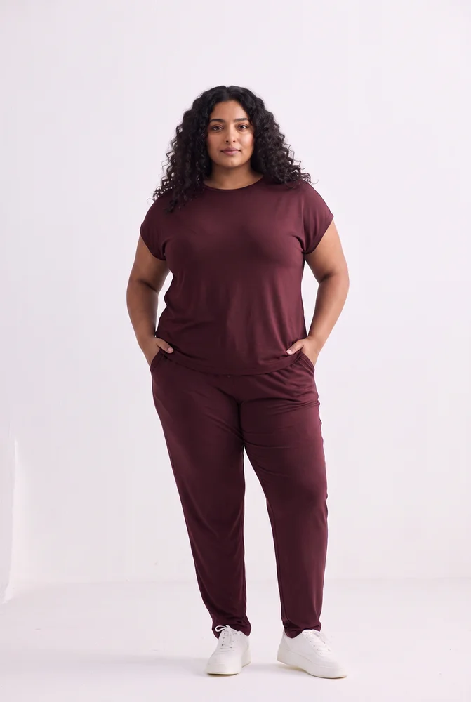 Relaxed Tee Set in Merlot 10