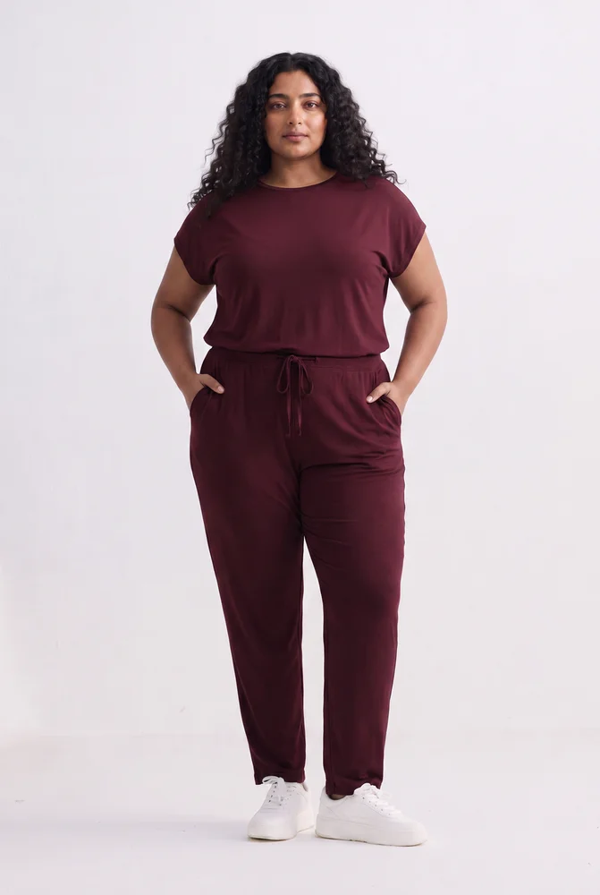 Relaxed Tee Set in Merlot 6