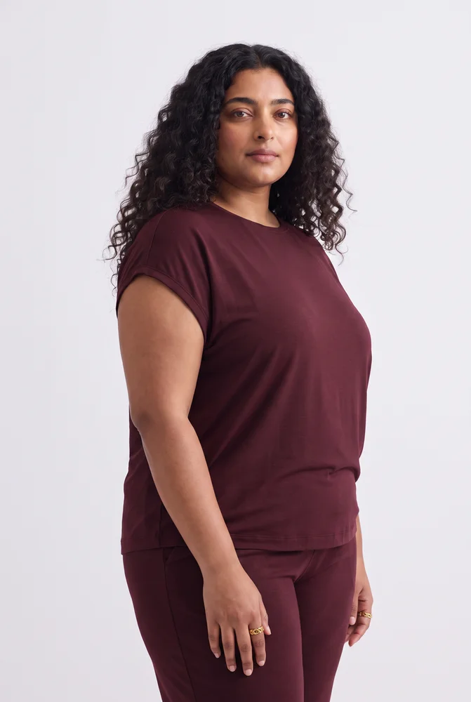 Relaxed Tee Set in Merlot 7