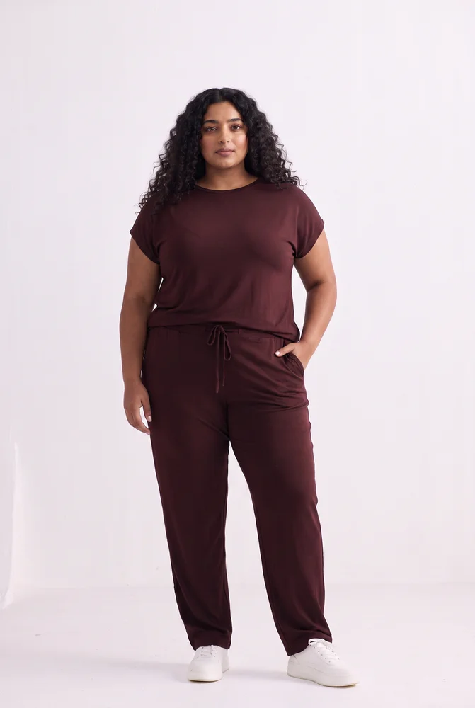 Relaxed Tee Set in Merlot 9