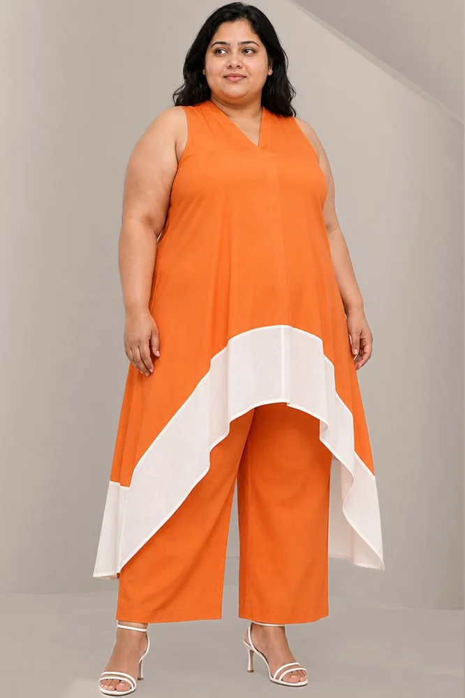 KOCHI White & Orange Co-Ord Set 3