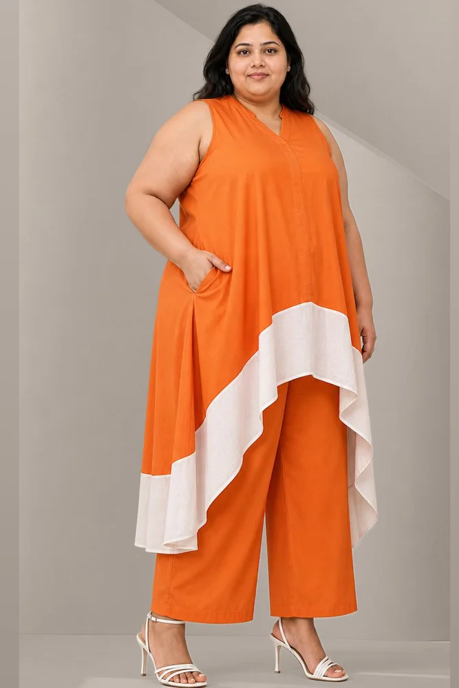 KOCHI White & Orange Co-Ord Set 2