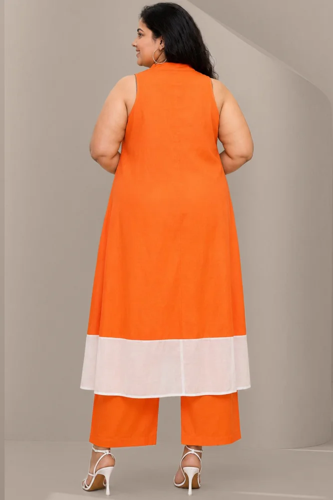 KOCHI White & Orange Co-Ord Set 4