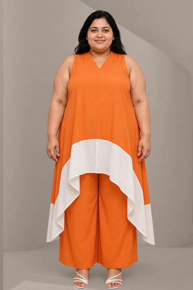 KOCHI White & Orange Co-Ord Set
