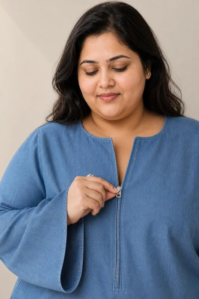 AALYA Medium Blue Denim Co-Ord Set 4