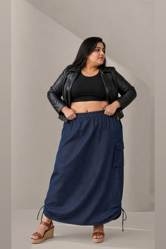 CHRISTINA Dark Denim Skirt 3