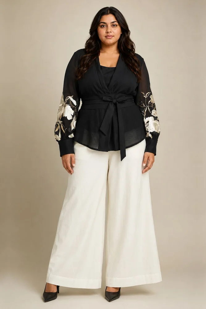 BW Reva - Blazer Wrap Top & Wide-Leg Pant