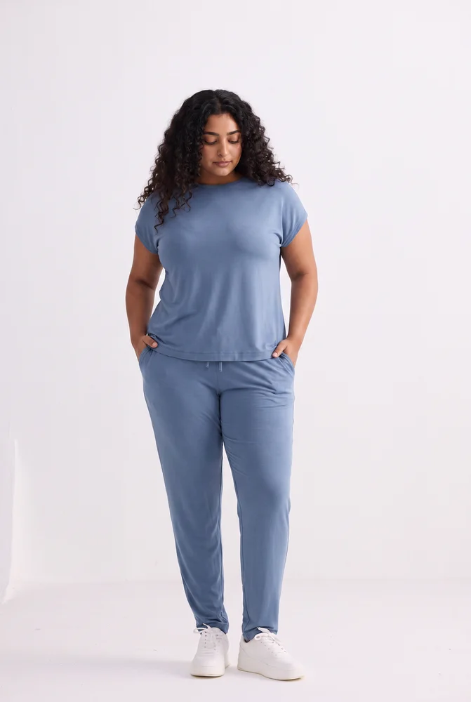 Wide Leg Pant in Blue