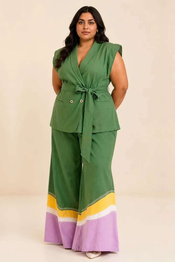 Pine Green Berlin - Retro Vest + Flared Pants