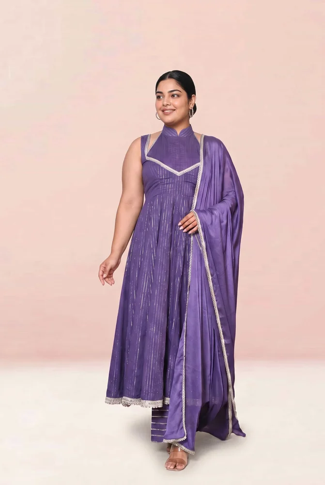 Mishka lurex anarkali set
